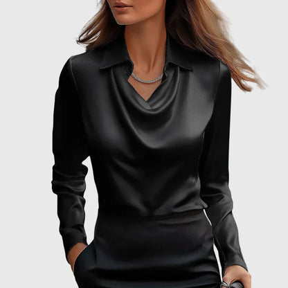 Brooklyn – Elegante blusa de satén brillante